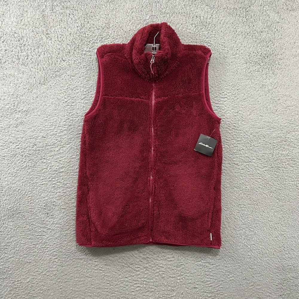 Eddie Bauer Vest Womens Extra Small Purple Plush Sherpa Full Zip Outdoor Pockets